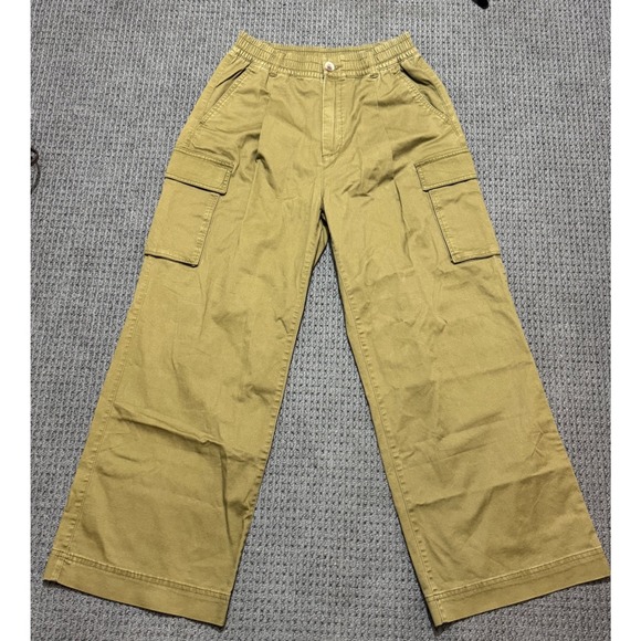 Old Navy Pants - Old Navy Women's Satin Moss Cargo Pants Elastic Waist Wide Leg Size S‎